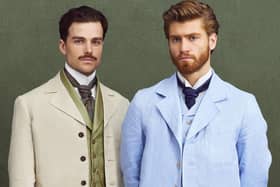 Soames Forsyte (Joshua Orpin) and Jolyon Forsyte Jr (Danny Griffin) - a moustache-twirling villain and a Victorian Noel Edmonds in Channel 5's The Forsytes (Channel 5/Mammoth Screen)
