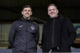 Pompey boss John Mousinho, left, and sporting director Rich Hughes.