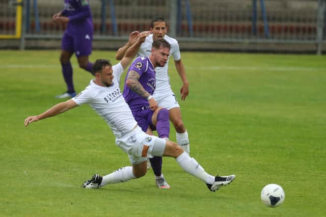 Hawks in action during their National League South play-off against Dartford in July. One National League chairman is now asking the government to deliver a £20m rescue package to help all 67 NL clubs. Photo by Dave Haines