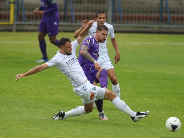 Hawks in action during their National League South play-off against Dartford in July. One National League chairman is now asking the government to deliver a £20m rescue package to help all 67 NL clubs. Photo by Dave Haines