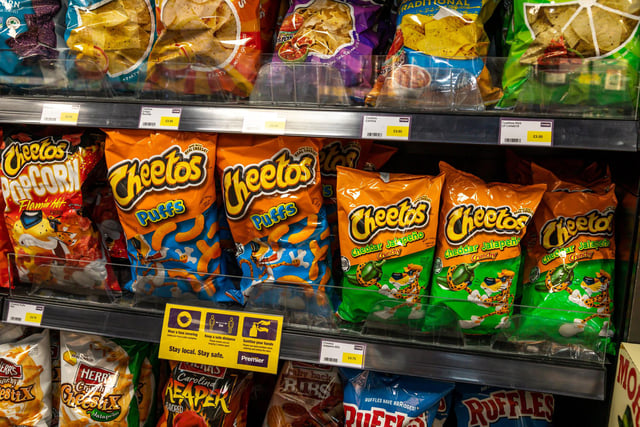 Imityaz Mamode said Cheetos crisps were one of the best selling brands at the store. Picture: Mike Cooter (161221).