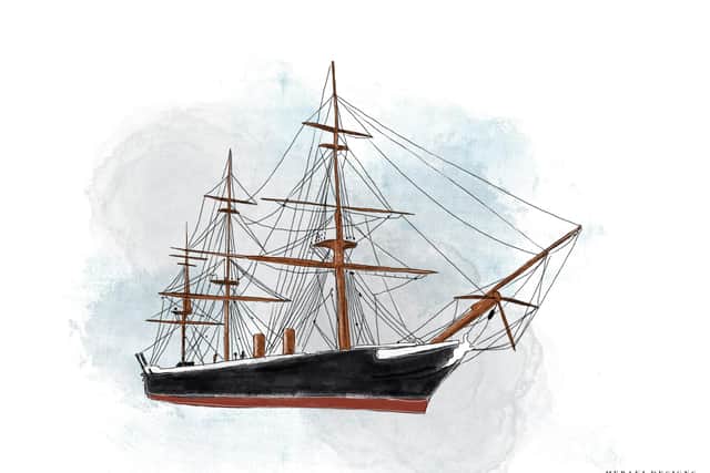 Ruby Baldry, who runs Meraki Designs Studio, has produced six limited edition prints of Portsmouth landmarks to raise funds for Portsmouth Foodbank. Pictured: HMS Warrior