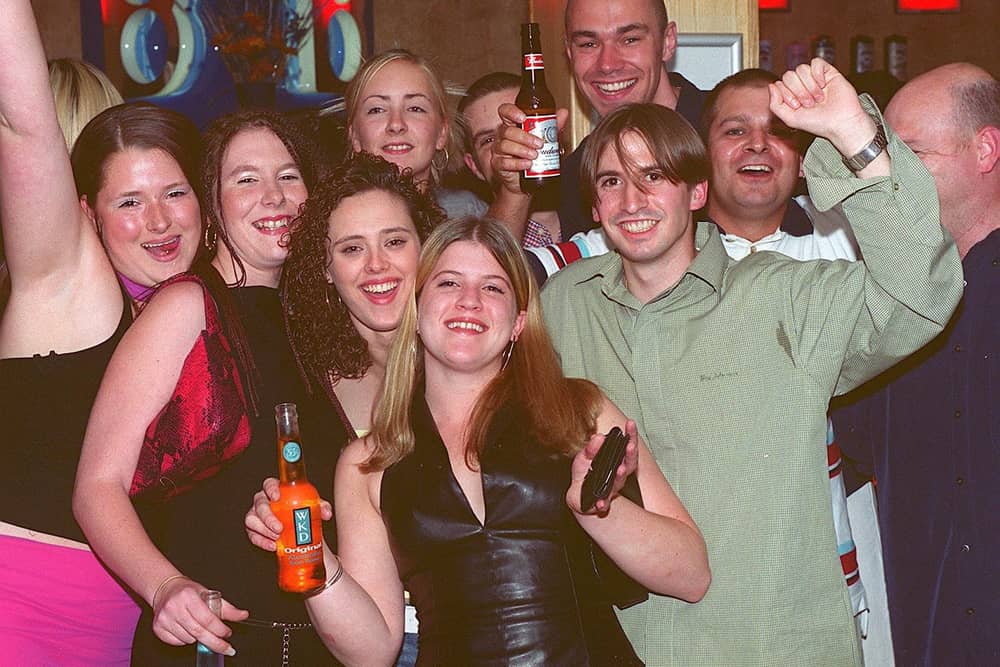 Clubbers enjoying a night out in Bar Bluu, Southsea, in the 00s.