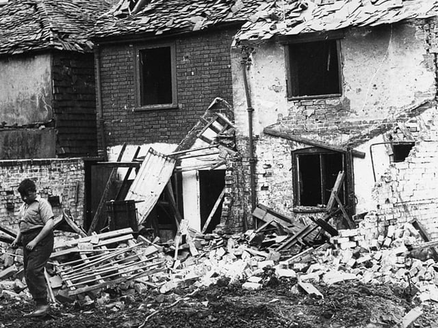 Hambrook Street, Southsea, after a raid on August 24, 1940.
