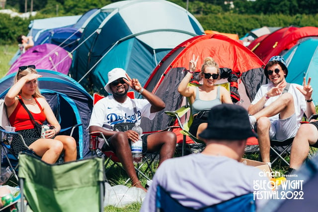 Chilling in the campsite on the opening Thursday of Isle of Wight Festival 2022
