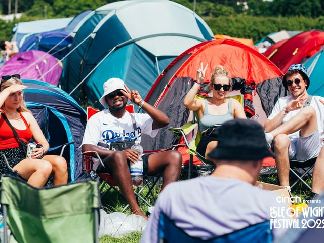 Chilling in the campsite on the opening Thursday of Isle of Wight Festival 2022