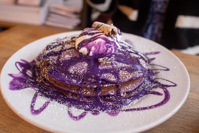 I tried North End’s purple pancakes for Pancake Day at Justasia - and it did not disappoint. 
Pictured: The purple pancakes 
Picture Habibur Rahman