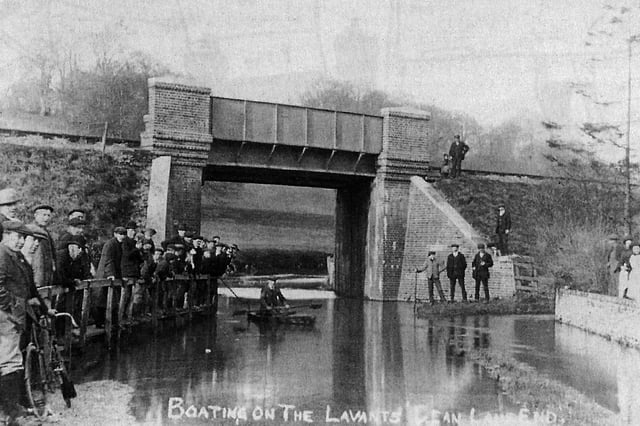 'I can row a boat, canoe?'. The view from the other side of the Dean Lane End bridge, circa 1900. Picture: Ralph Cousins postcard collection.