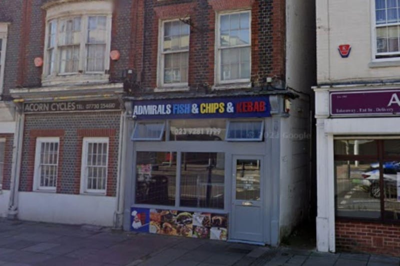 Admirals Fish And Chips And Kebabsat 60 Queen Street, Portsmouth, was rated four on January 4 2024.