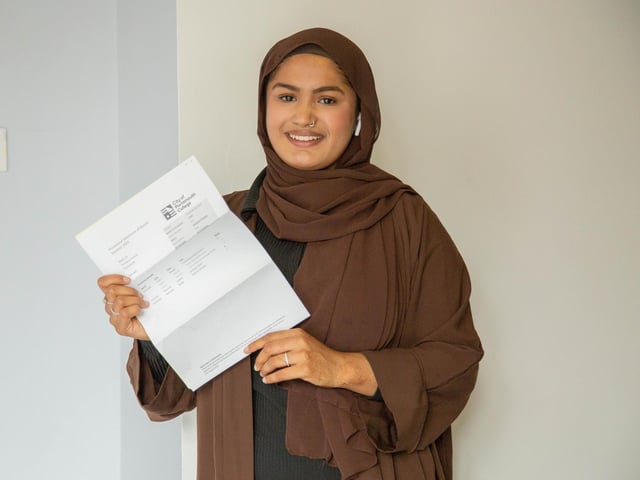 Fahmida Ali who got one A, one B and one C.