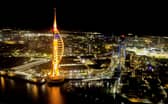 The city landmark Spinnaker Tower illuminated. Picture: Phil Bramble