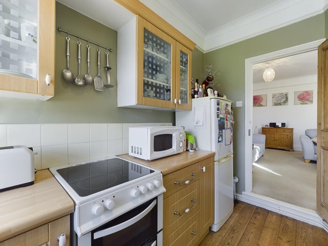 Thie two-bedroom apartment is on the market for £185,000. It is listed by Chinneck Shaw.