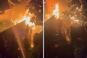 Neighbour Kris Johnson, of Fratton, tried to contain the fire with a garden hose until the emergency services arrived. The blaze broke out last night (June 8) in Winchester Road.