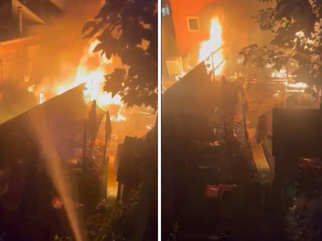 Neighbour Kris Johnson, of Fratton, tried to contain the fire with a garden hose until the emergency services arrived. The blaze broke out last night (June 8) in Winchester Road.