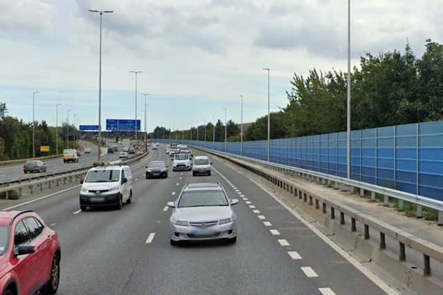 The blue sound reduction barrier near Port Solent. Picture: Google Maps