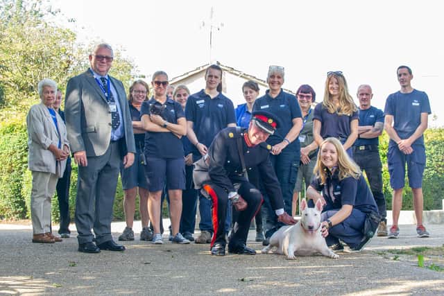 Pictured: Deputy Lord Lieutenant of Hampshire, David Frere-Cook with some of the   volunteers of Stubbington Ark

Picture: Habibur Rahman