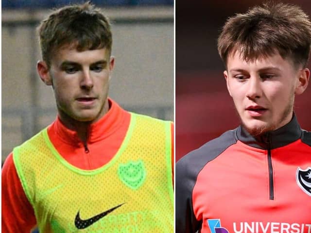 Harvey Rew, left, has been told he won't be handed a new deal at Pompey while Alfie Stanley's future is in doubt.