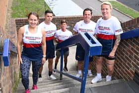 The five sailors from HMS Collingwood's ships company taking on the Man Vs Mountain Rat Race up Snowdon on September 2, 2023. Picture by Keith Woodland, Crown Copyright.