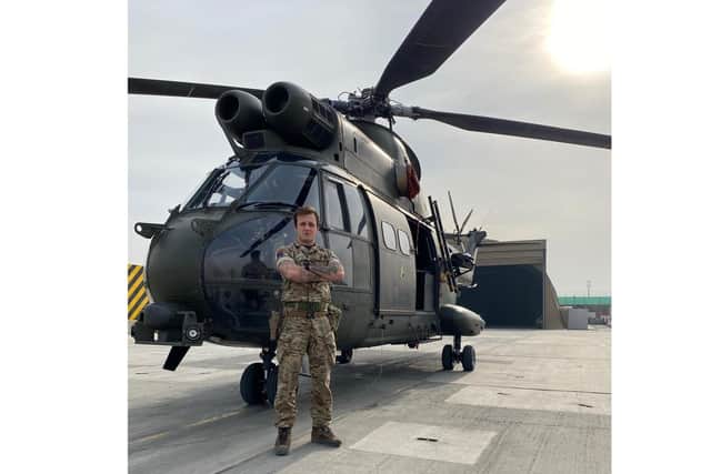 Hilsea-based army reservist, Gunner Ben Dawson pictured in Afghanistan during his deployment this year.
