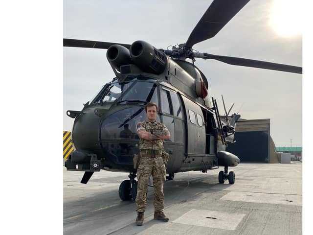 Hilsea-based army reservist, Gunner Ben Dawson pictured in Afghanistan during his deployment this year.