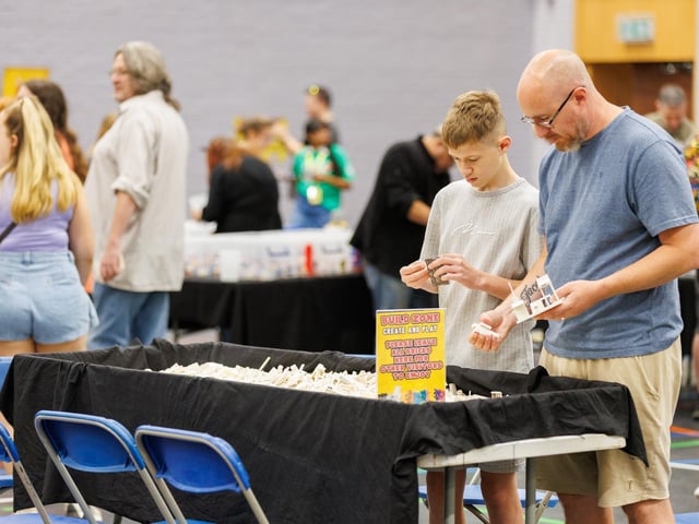 The build zone gave people a chance to use their imaginations.   Picture:Marcin Jedrysiak