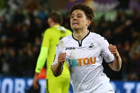 Daniel James hadn't made a first-team league appearance when he impressed Robbie Blake for Swansea against Pompey in the Premier League Cup in May 2017. Picture: GEOFF CADDICK/AFP via Getty Images
