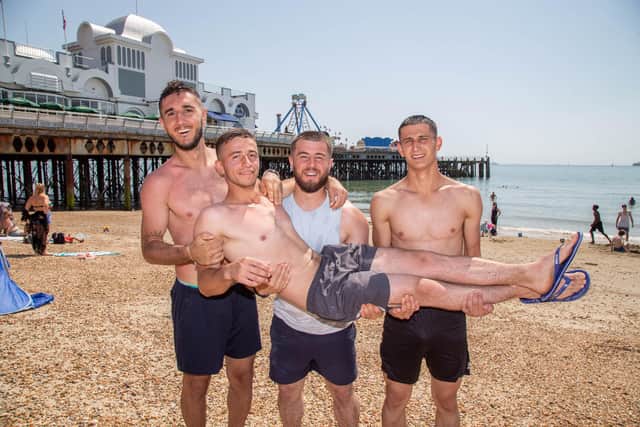 Pictured: Oliver, Jeton, Gerald and Indrit having fun in Southsea, Portsmouth

Picture: Habibur Rahman