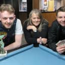 From left - Jamie Wilson, event sponsor and Greenbaize SC owner Debbie Ealy, Oliver Sykes.