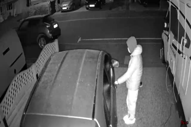 Suspected car thief in Lansdowne Avenue, Widley, Waterlooville. Picture: Carl Inman