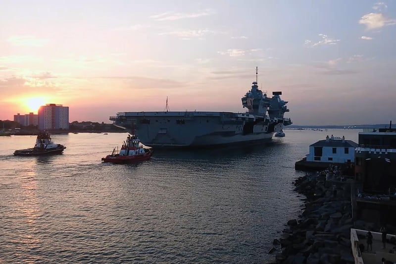 HMS Queen Elizabeth returned to Portsmouth on July 30 after spending several months in Rosyth for repairs.