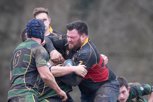 Aaron Beesley, right, scored two tries as Portsmouth 2nds ended US Portsmouth's 100 per cent start to the Hampshire 1 season.
Picture: Keith Woodland