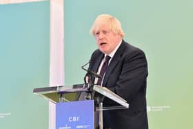 Boris Johnson lost his train of thought during the 2021 CBI annual conference, held at The Port of Tyne, South Shields. Picture by FRANK REID