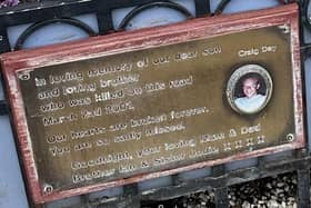 The memorial to Craig Day by the M275
