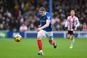 Pompey's Terry Devlin on the attack in the first half against Southampton. Picture: Graham Hunt
