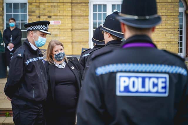 Hampshire police and crime commissioner Donna Jones met with recruits on May 20, 2021. Picture: OPCC