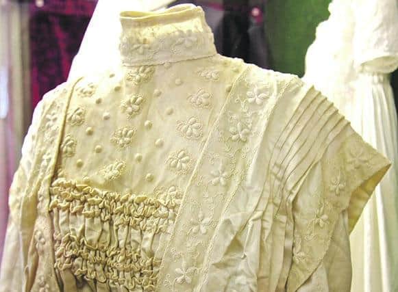 The Edwardian wedding dress on display