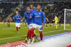 Josh Murphy's maiden Pompey goal earned the Blues a point in a 1-1 draw at Hull. Picture: Jason Brown/ProSportsImages