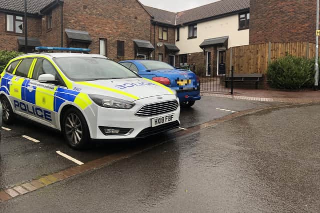 Police in Austin Court, Paulsgrove, Portsmouth, after a  cannabis factory of 40 plants was discovered in a home
Picture: Tom Cotterill