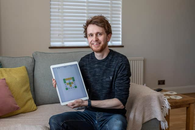 James Robinson, designer of the online game Waffle, at his home in Drayton. 
Picture: Mike Cooter