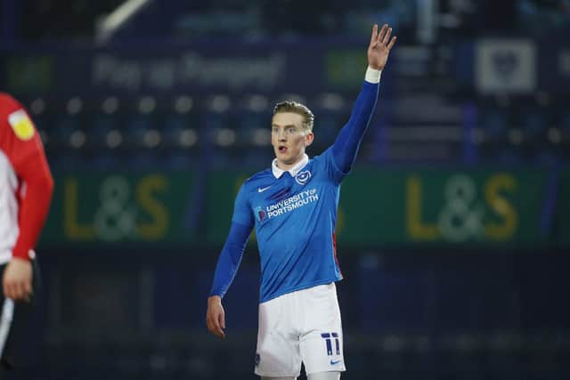 Hands up who wants to play at Wembley? No doubt Ronan Curtis does as Kenny Jackett pledges to go full strength in the Papa John's Trophy final on Saturday. Picture: Joe Pepler