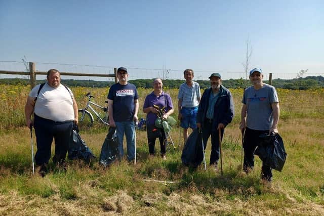 The Positive Pathways team on the litter pick