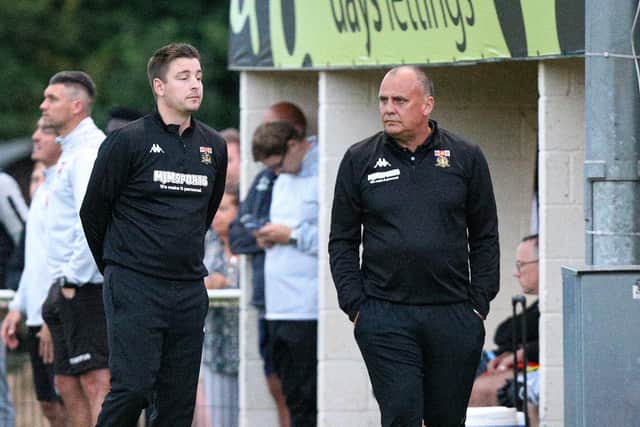 Fareham boss Pete Stiles, right. Picture: Chris Moorhouse (jpns 170821-13)