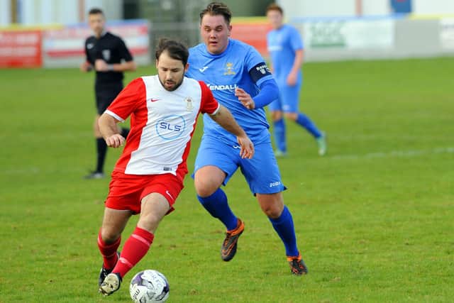 Action from US Portsmouth's shock 3-1 Wessex League Division 1 win  at Baffins in December 2016. Picture: Malcolm Wells.