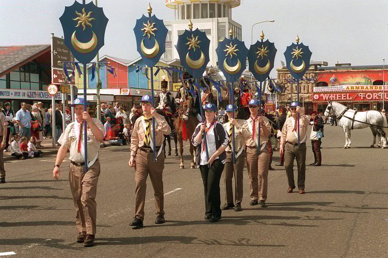 A march past of Portsmouth Crescents during the 1999 Lord Mayors Show in Portsmouth.