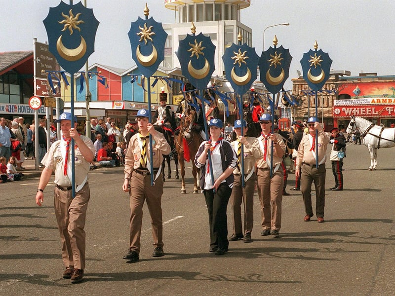 A march past of Portsmouth Crescents during the 1999 Lord Mayors Show in Portsmouth.