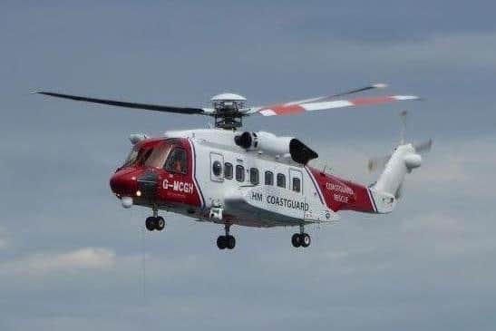 The Coastguard helicopter.