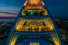 The new bar is on the middle deck - above the main observation floor - of the Spinnaker Tower.