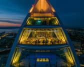 The new bar is on the middle deck - above the main observation floor - of the Spinnaker Tower.