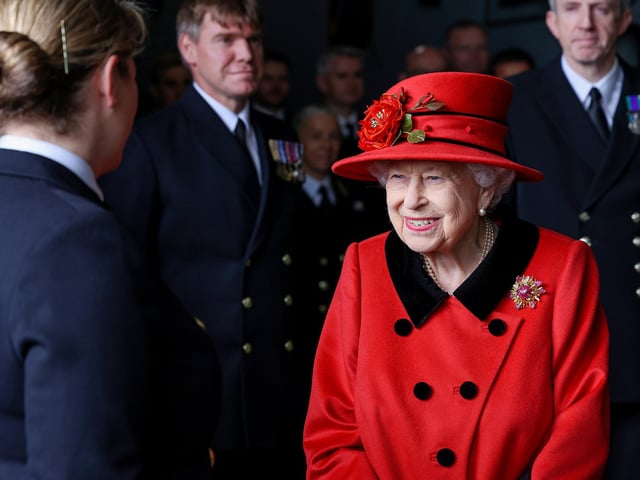 The Queen visited Royal Navy aircraft carrier HMS Queen Elizabeth in Portsmouth in May 2021, just hours before the UK Carrier Strike Group sailed for its first operational deployment. During the 45 minute visit, Her Majesty spoke to a selection of British and American sailors, aviators and marines.