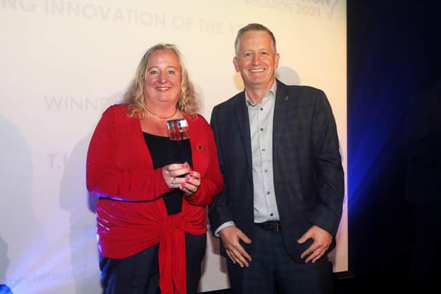 (L-R) Christine Durkin representing TIPCI with sponsor Ian Limb from Portsmouth Water.

Picture: Sam Stephenson